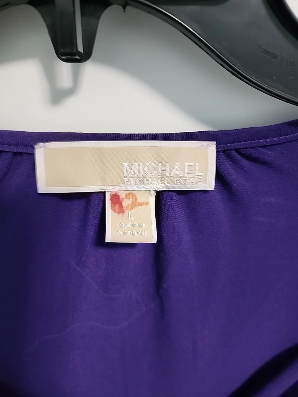 Michael Kors Purple Long-Sleeve V-Neck Blouse with Tie